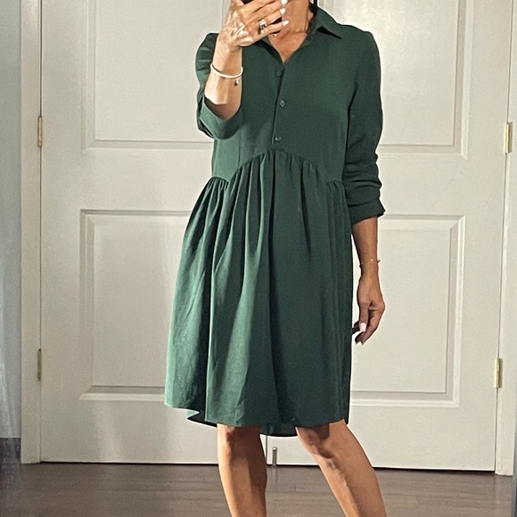 ASOS Dresses & Skirts - Asos Design Green Half Button Down Babydoll Dress size 4 tall